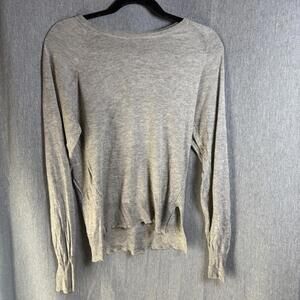 Gray Sweater Women's S Wool Modal Cashmere‎ Soft Sweater Eyelet Skin Brand